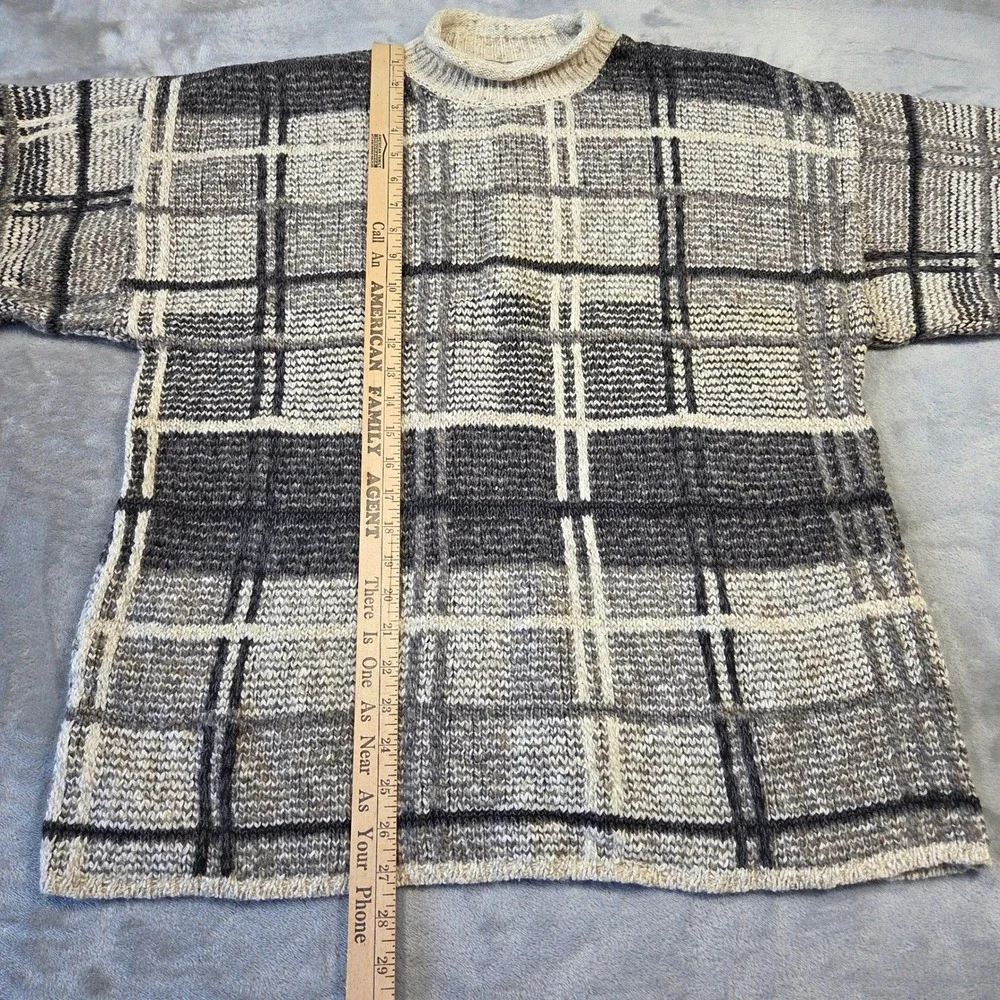 Structure‎ Le Collection Men's Plaid Knit Sweater Mock Neck Size L Eclectic Punk